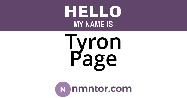 Tyron Page