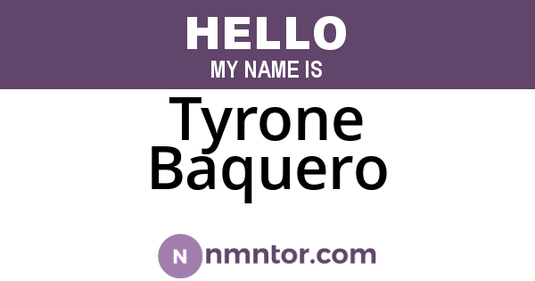 Tyrone Baquero