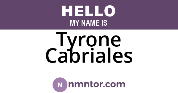 Tyrone Cabriales