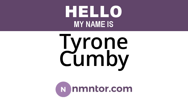 Tyrone Cumby