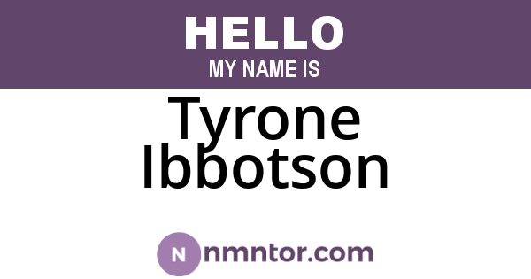 Tyrone Ibbotson