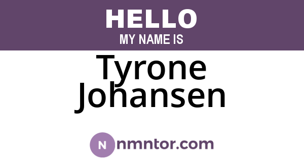 Tyrone Johansen