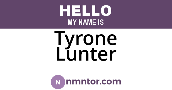 Tyrone Lunter