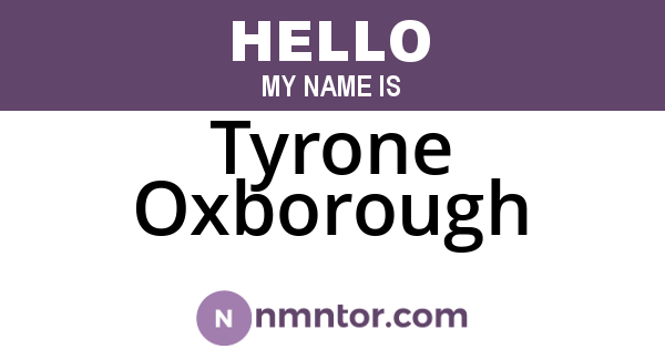 Tyrone Oxborough