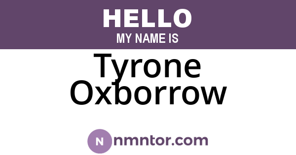 Tyrone Oxborrow