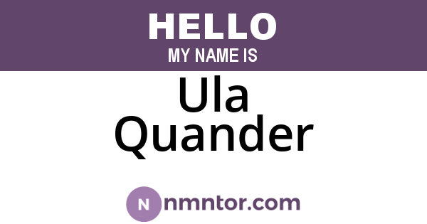 Ula Quander