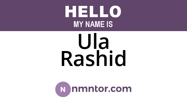 Ula Rashid