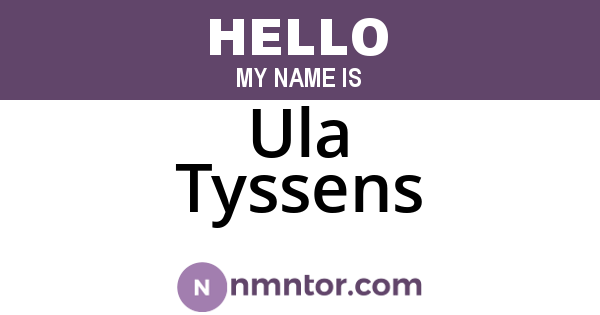 Ula Tyssens