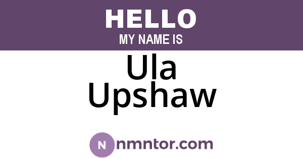 Ula Upshaw