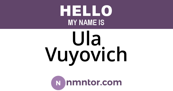 Ula Vuyovich