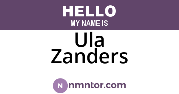 Ula Zanders