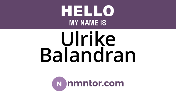 Ulrike Balandran