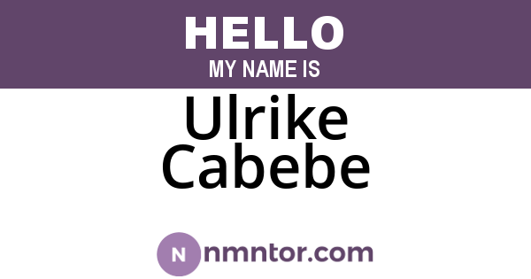 Ulrike Cabebe