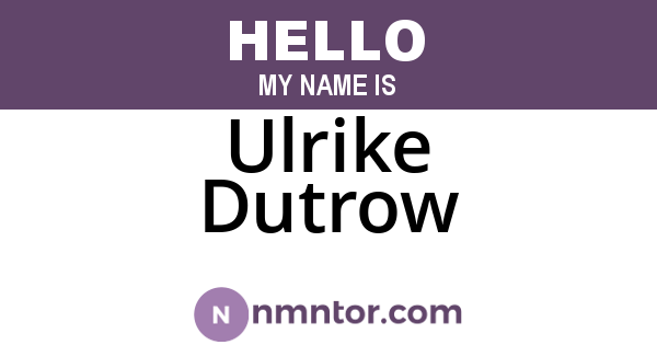 Ulrike Dutrow
