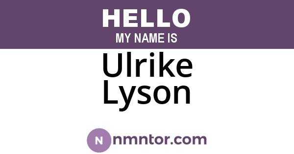 Ulrike Lyson