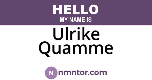 Ulrike Quamme
