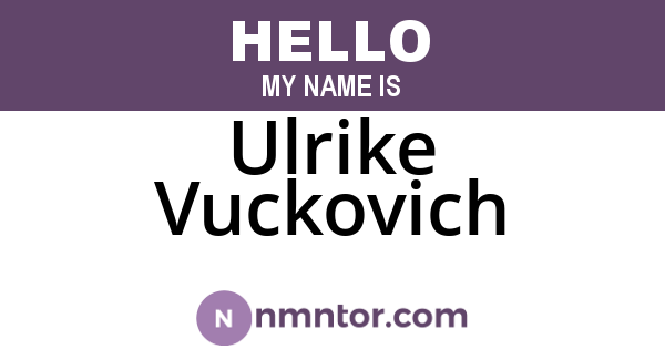Ulrike Vuckovich