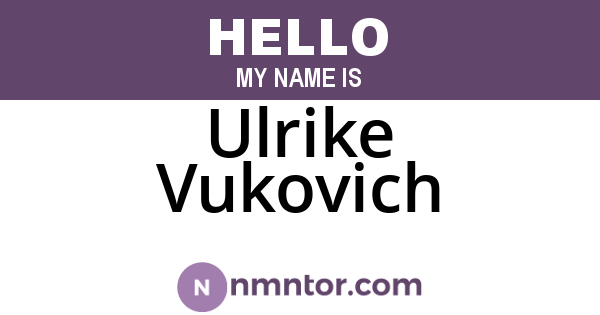 Ulrike Vukovich