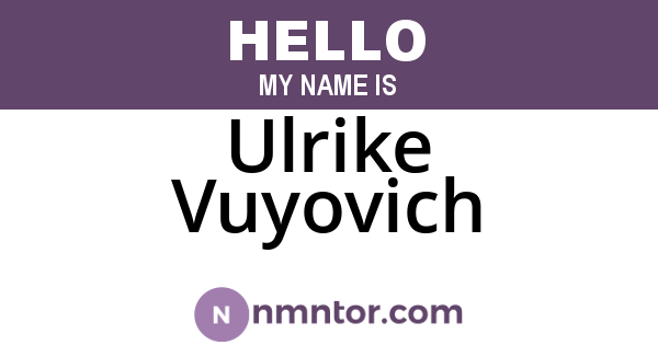 Ulrike Vuyovich