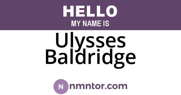 Ulysses Baldridge