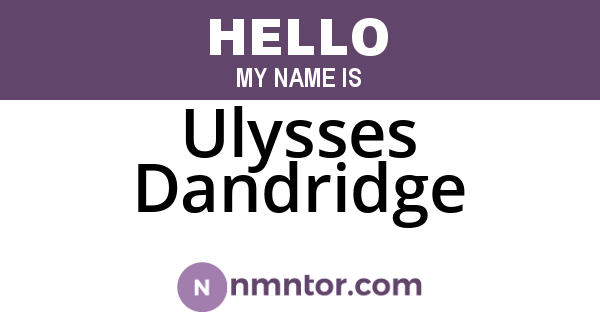 Ulysses Dandridge