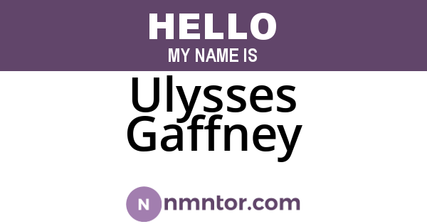 Ulysses Gaffney