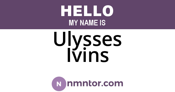 Ulysses Ivins
