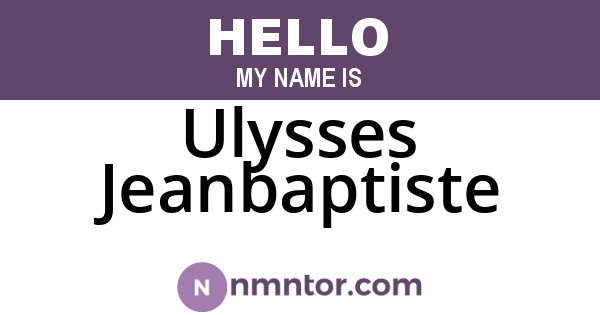 Ulysses Jeanbaptiste