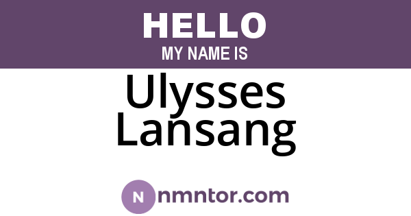 Ulysses Lansang