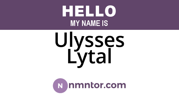 Ulysses Lytal