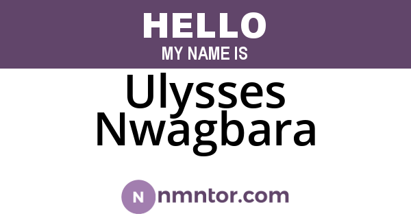 Ulysses Nwagbara