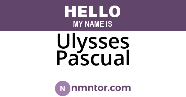 Ulysses Pascual