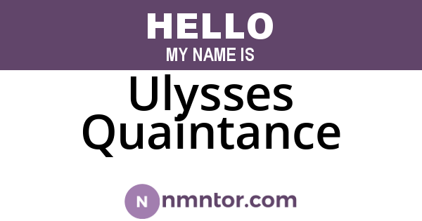 Ulysses Quaintance