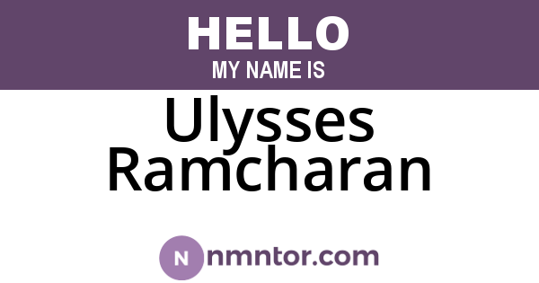 Ulysses Ramcharan