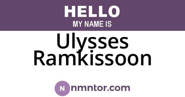 Ulysses Ramkissoon