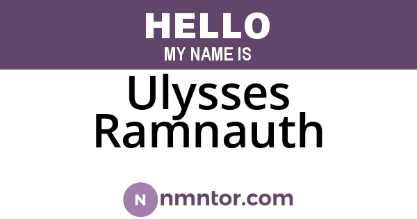 Ulysses Ramnauth