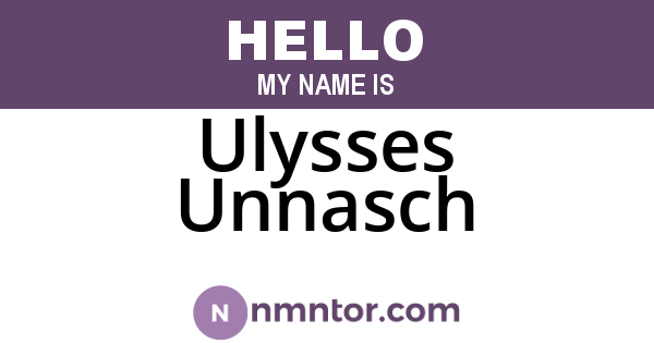 Ulysses Unnasch