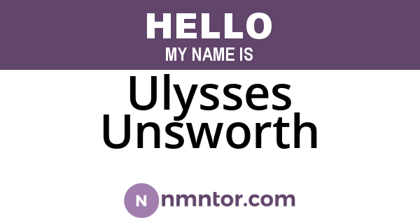 Ulysses Unsworth