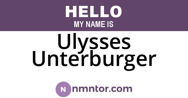 Ulysses Unterburger