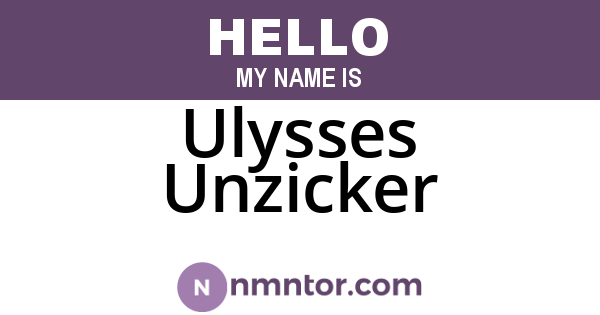Ulysses Unzicker