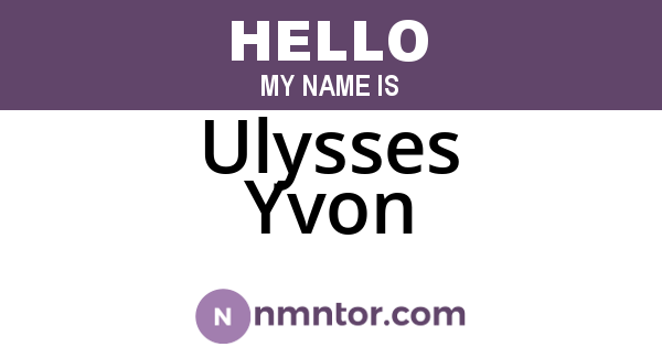 Ulysses Yvon