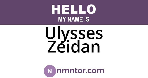 Ulysses Zeidan