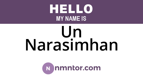 Un Narasimhan