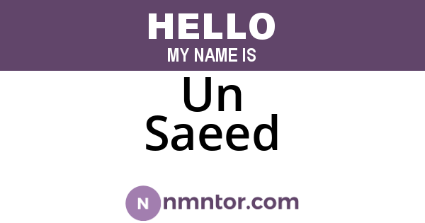 Un Saeed