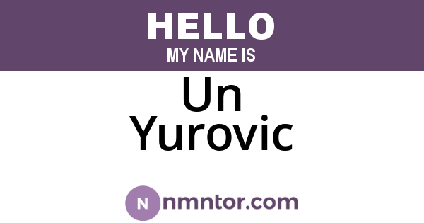 Un Yurovic