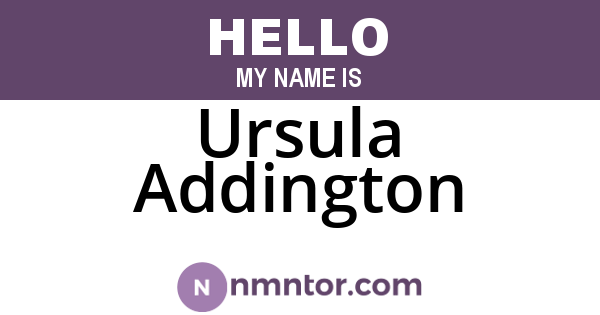 Ursula Addington