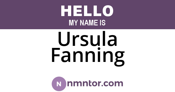 Ursula Fanning