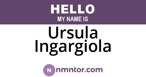 Ursula Ingargiola