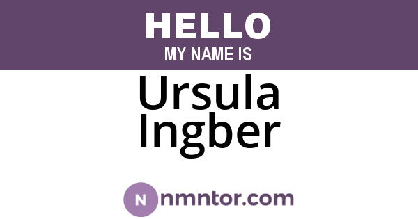 Ursula Ingber
