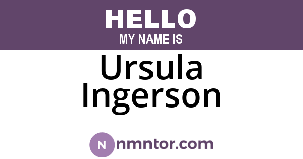 Ursula Ingerson